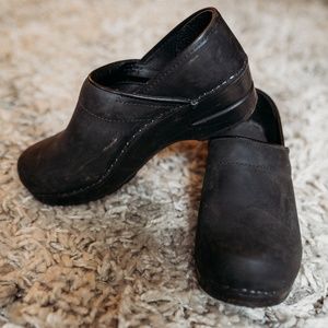 Matte Black Dansko Clogs Size 36